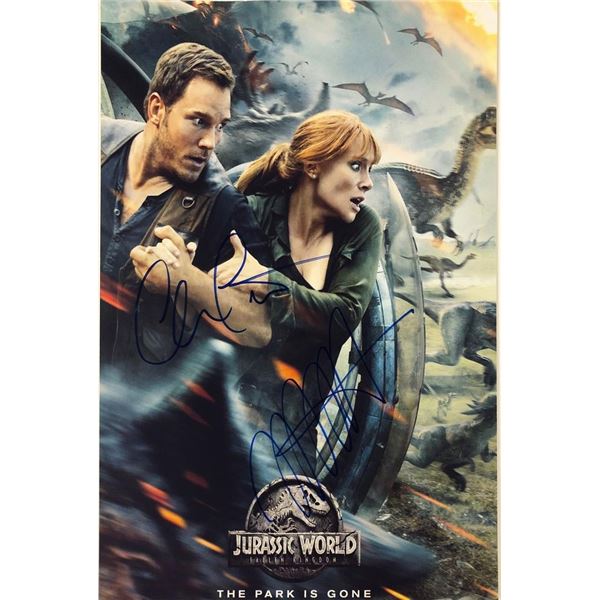 Jurassic World: Fallen Kingdom Chris Pratt and Bryce Dallas Howard facsimile signed  movie photo