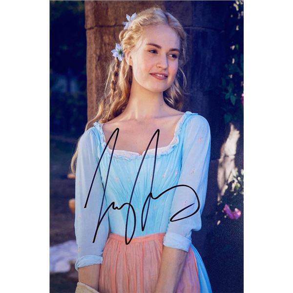 Cinderella Lily James facsimile signed movie photo