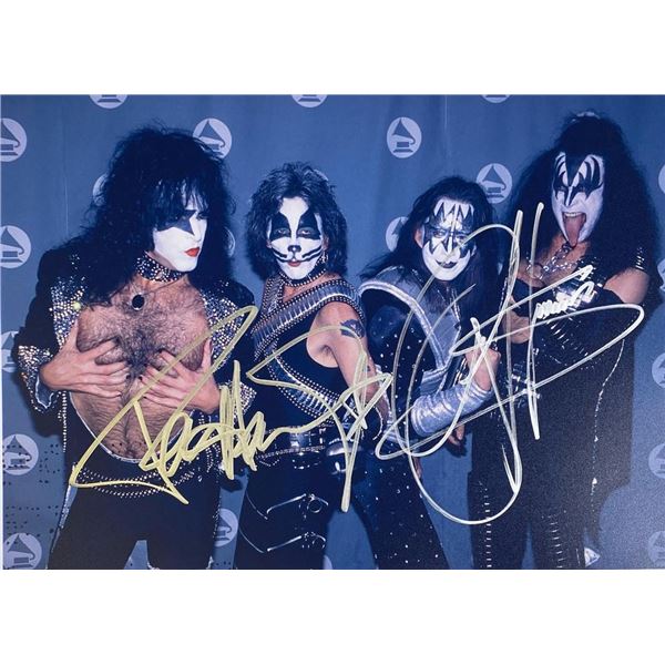 Kiss facsimile band signed photo