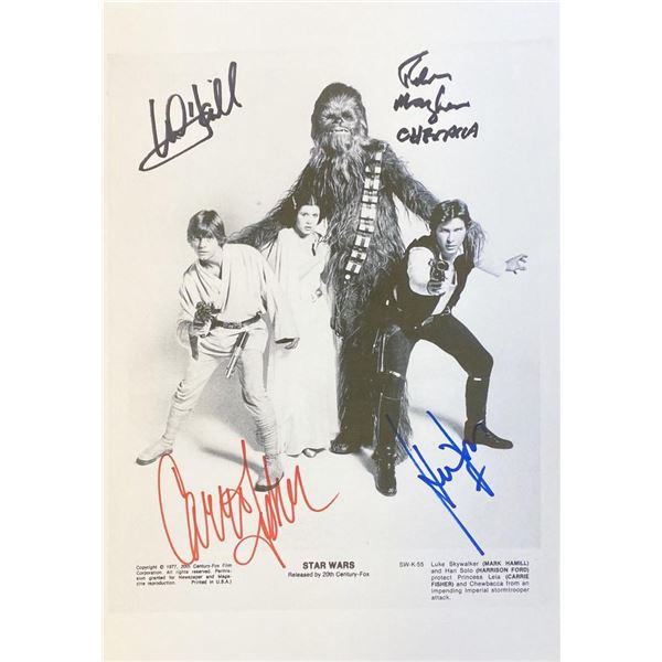 Star Wars 1977 cast facsimile signed  movie photo
