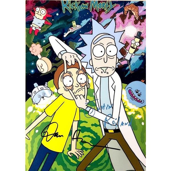 Rick and Morty Dan Harmon and Justin Roiland facsimile signed  photo
