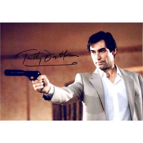 James Bond Timothy Dalton facsimile signed movie photo