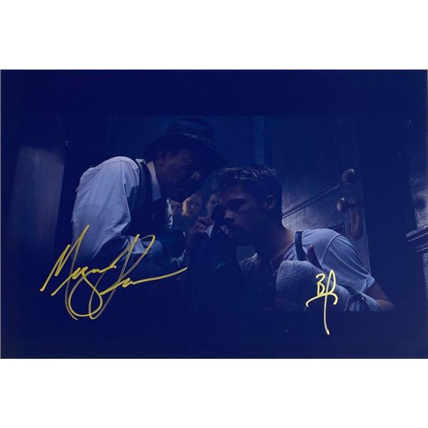 Seven Brad Pitt and Morgan Freeman facsimile signed movie photo