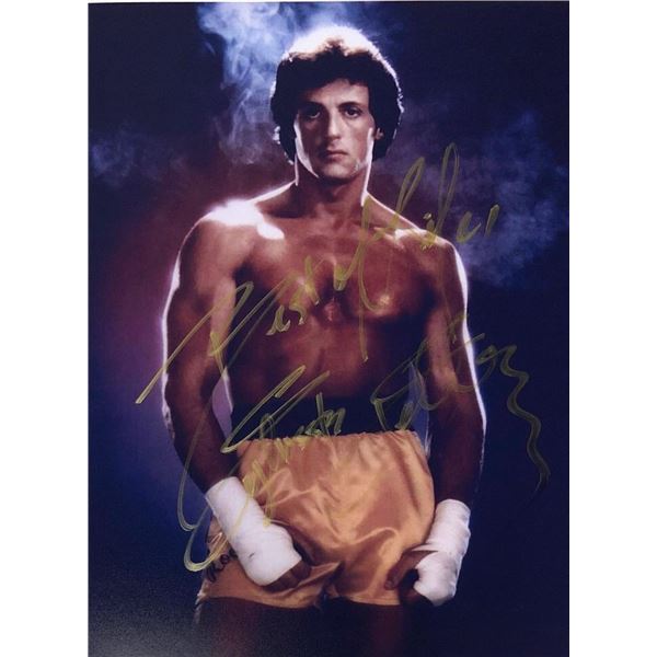 Rocky Sylvester Stallone facsimile signed movie photo