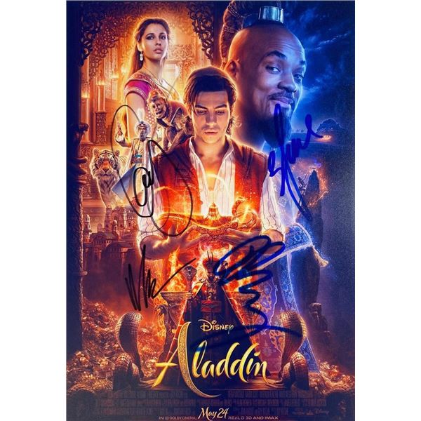 Aladdin cast facsimile signed movie photo