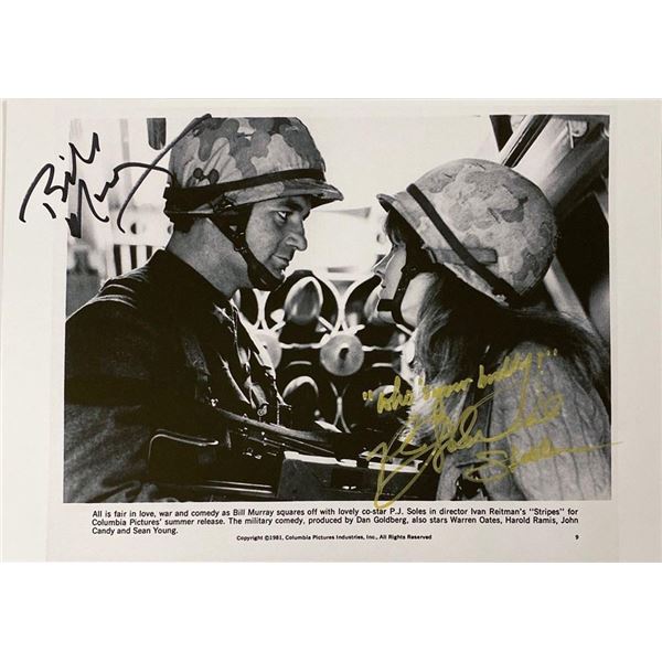 Stripes Bill Murray and P. J. Soles facsimile signed movie photo