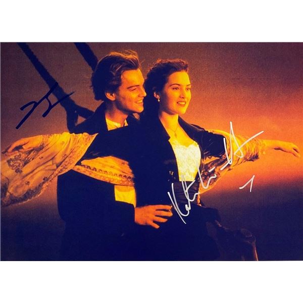Titanic Leonardo DiCaprio and Kate Winslet facsimile signed movie photo