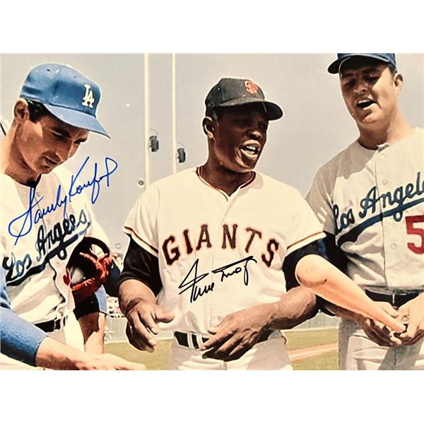 Willie Mays / Sandy Koufax facsimile signed photo