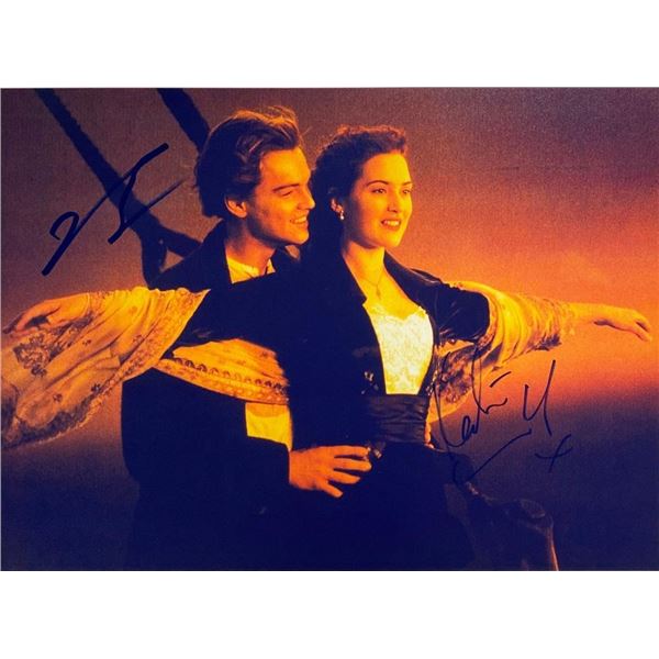 Titanic Leonardo DiCaprio and Kate Winslet facsimile signed  movie phot