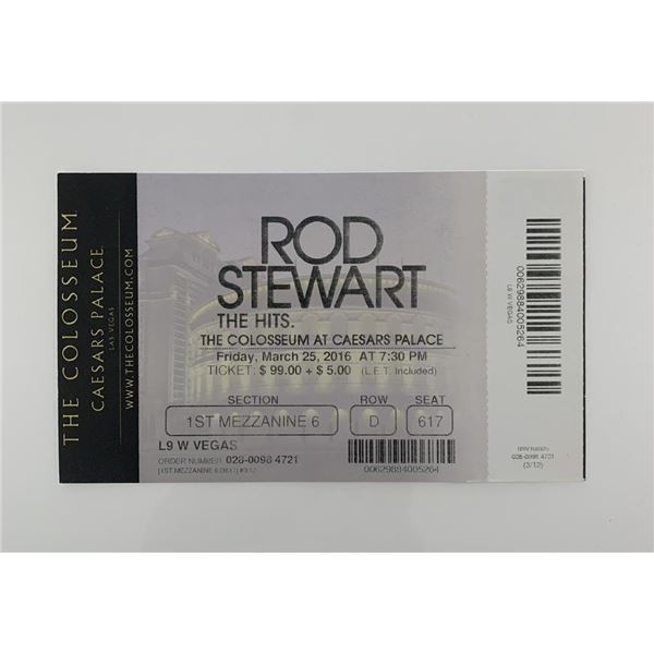 Rod Stewart ticket Caesars Palace 3/25/16