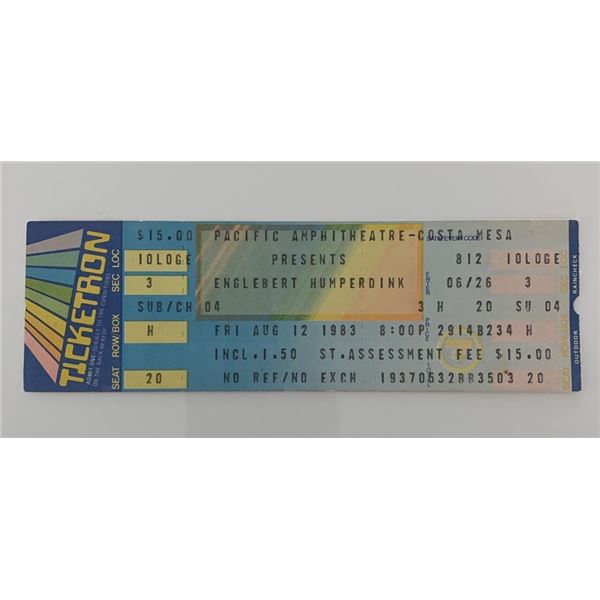 Englebert Humperdink ticket Pacific Amphitheatre 8/12/83