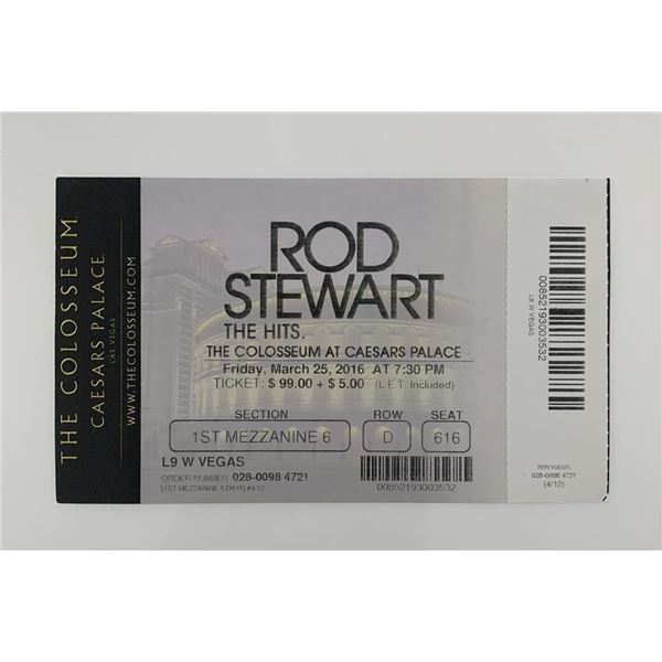Rod Stewart ticket Caesars Palace 3/25/16