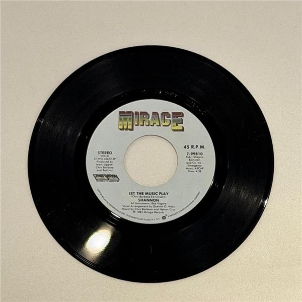 Shannon Let the Music Play 45 Album