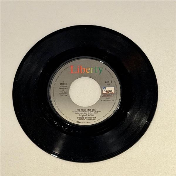 For Your Eyes Only Motion Picture Soundtrack 45 Album