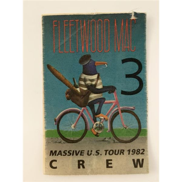 Fleetwood Mac Massive US Tour 1982 Backstage Crew Pass