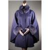 Image 2 : ALASKA FUR GALLERY:  Black Italian Loro Piana 100% Super Fine Wool Cape with Fox fur Collar and Trim