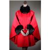 Image 4 : ALASKA FUR GALLERY:  Black Italian Loro Piana 100% Super Fine Wool Cape with Fox fur Collar and Trim