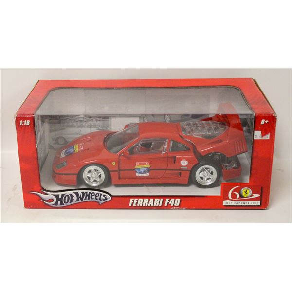 FERRARI F40 HOT-WHEELS 1:18 DIECAST