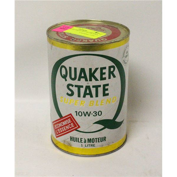 VINTAGE QUAKER STATE OIL CAN FULL