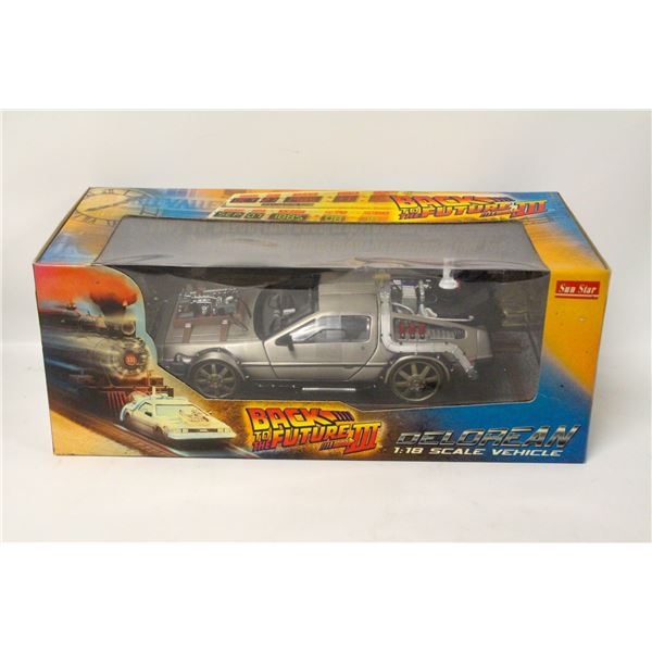 BACK TO THE FUTURE 3 DELOREAN 1:18 DIECAST