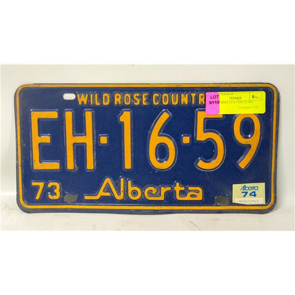 1973 ALBERTA LICENSE PLATE