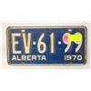 Image 1 : 1970 ALBERTA LICENSE PLATE