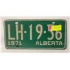 Image 1 : 1971 ALBERTA LICENSE PLATE