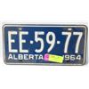 Image 1 : 1964 ALBERTA LICENSE PLATE