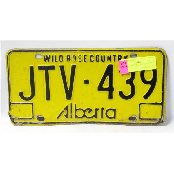 1970S ALBERTA LICENSE PLATE