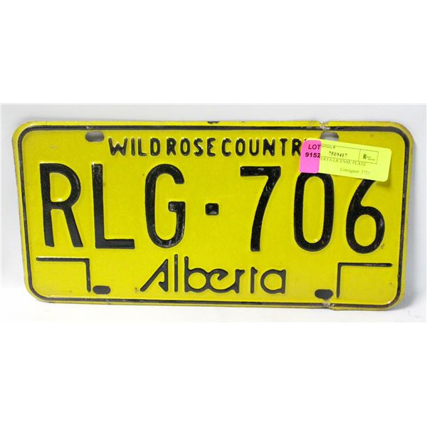 1970S ALBERTA LICENSE PLATE