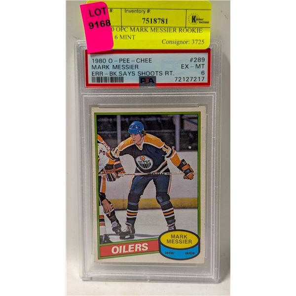 1980 OPC MARK MESSIER ROOKIE PSA 6 MINT