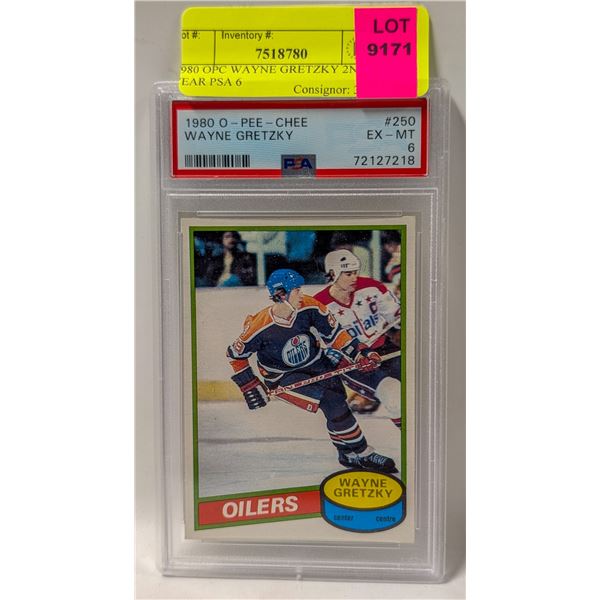 1980 OPC WAYNE GRETZKY 2ND YEAR PSA 6