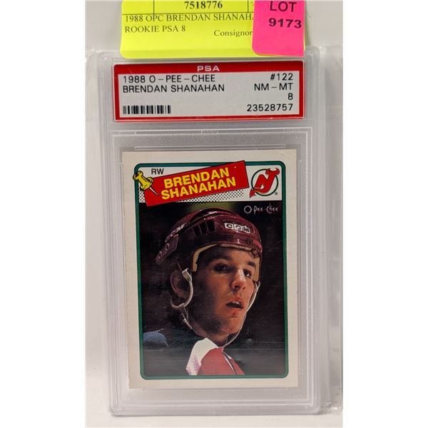 1988 OPC BRENDAN SHANAHAN ROOKIE PSA 8