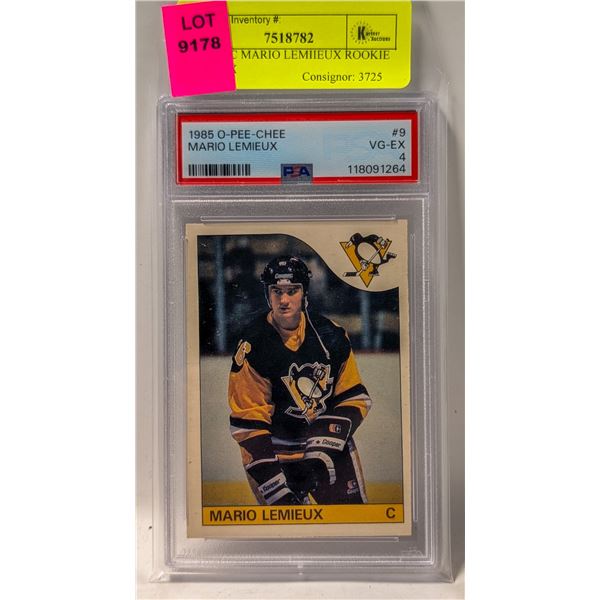 1985 OPC MARIO LEMIIEUX ROOKIE PSA 4 EX