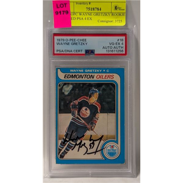 1979 OPC WAYNE GRETZKY ROOKIE SIGNED PSA 4 EX