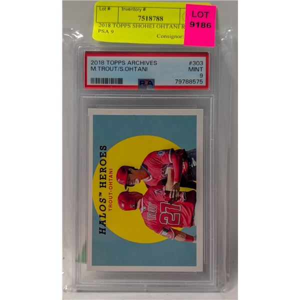 2018 TOPPS SHOHEI OHTANI ROOKIE PSA 9