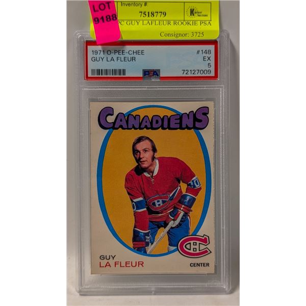 1971 OPC GUY LAFLEUR ROOKIE PSA 5 EX