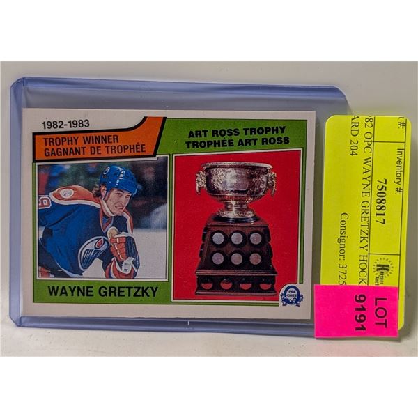 1982 OPC WAYNE GRETZKY HOCKEY CARD 204