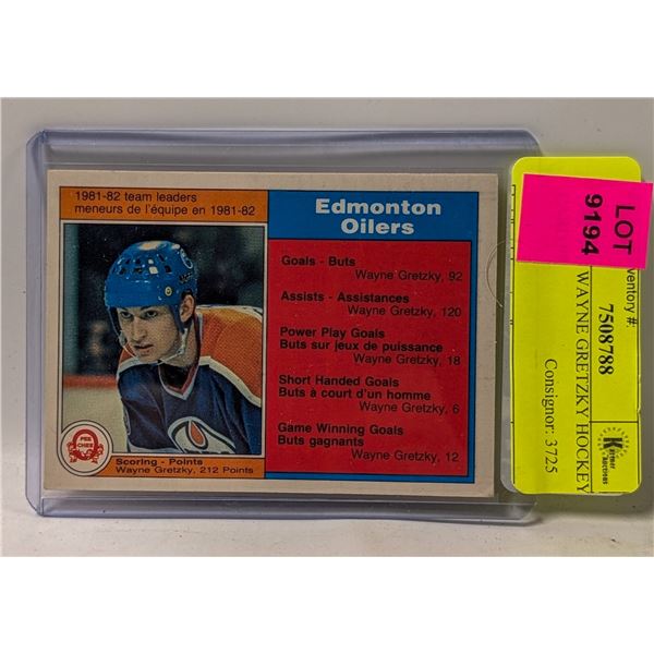 1982 OPC WAYNE GRETZKY HOCKEY CARD 99