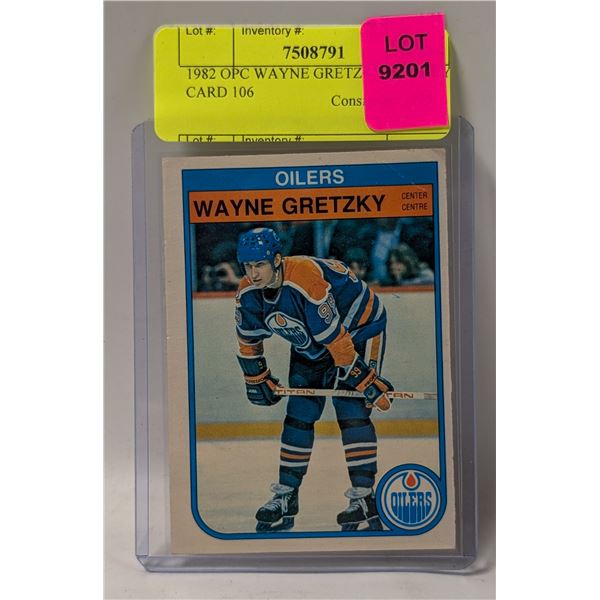 1982 OPC WAYNE GRETZKY HOCKEY CARD 106