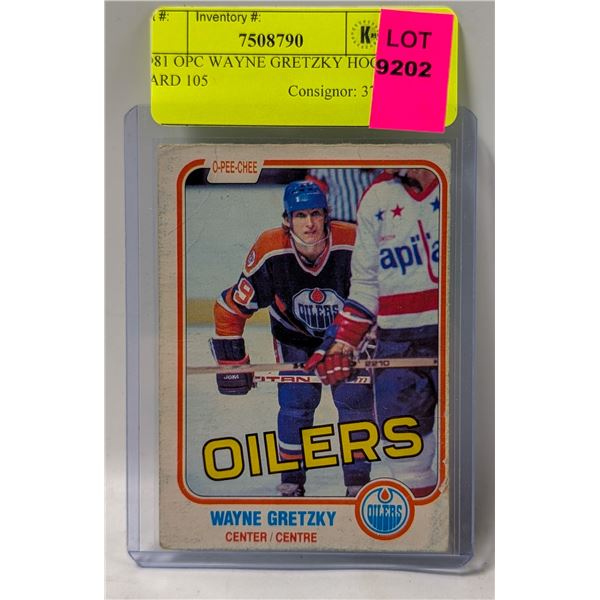1981 OPC WAYNE GRETZKY HOCKEY CARD 105