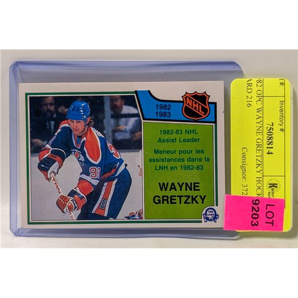 1982 OPC WAYNE GRETZKY HOCKEY CARD 216