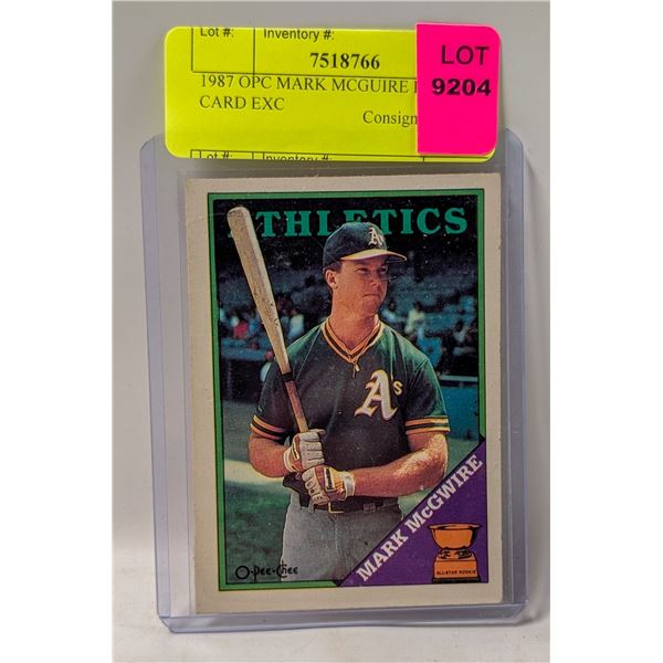 1987 OPC MARK MCGUIRE ROOKIE CARD EXC