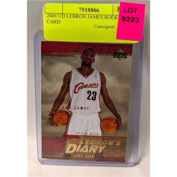 2004 UD LEBRON JAMES ROOKIE CARD