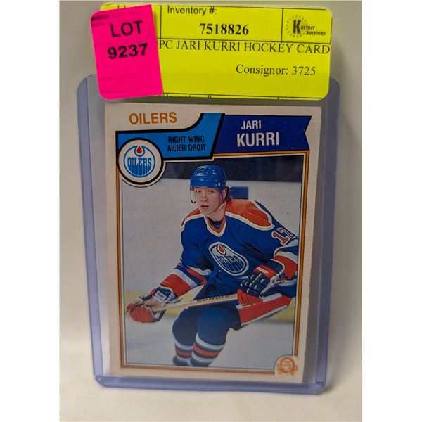 1982 OPC JARI KURRI HOCKEY CARD