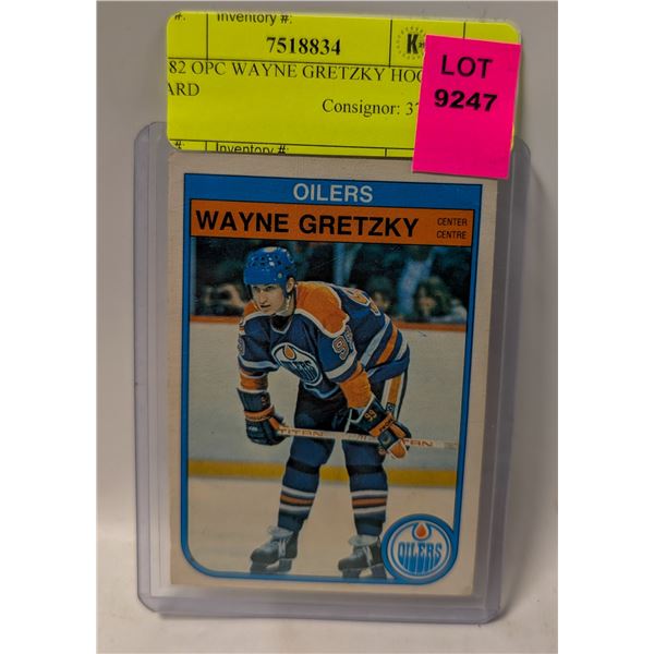 1982 OPC WAYNE GRETZKY HOCKEY CARD