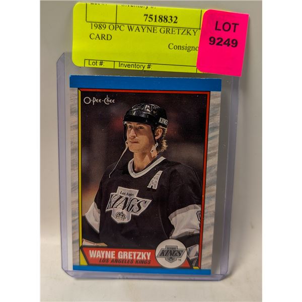 1989 OPC WAYNE GRETZKY HOCKEY CARD