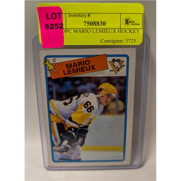 1988 OPC MARIO LEMIEUX HOCKEY CARD