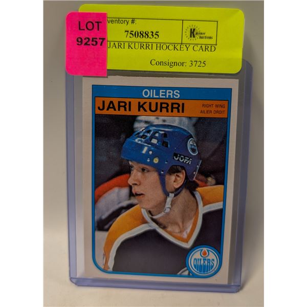 1982 OPC JARI KURRI HOCKEY CARD