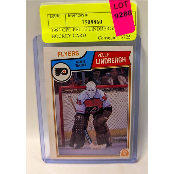 1983 OPC PELLE LINDBERGH HOCKEY CARD